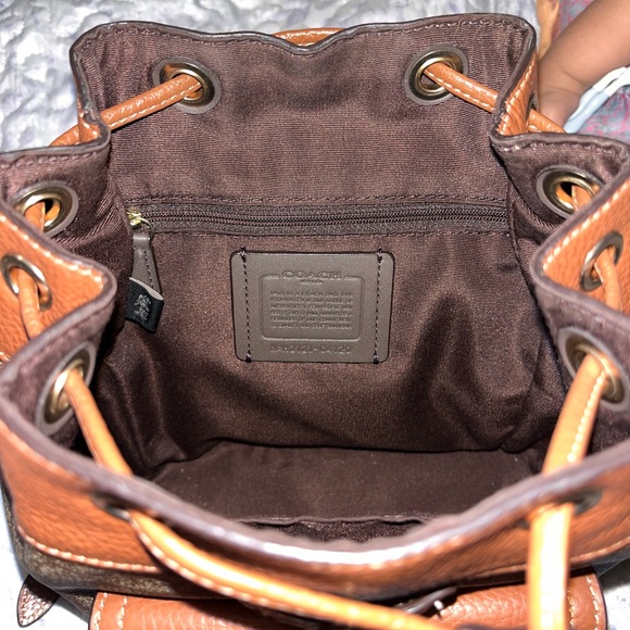 Coach Tan and Brown Signature Backpack - Picture 3 of 11